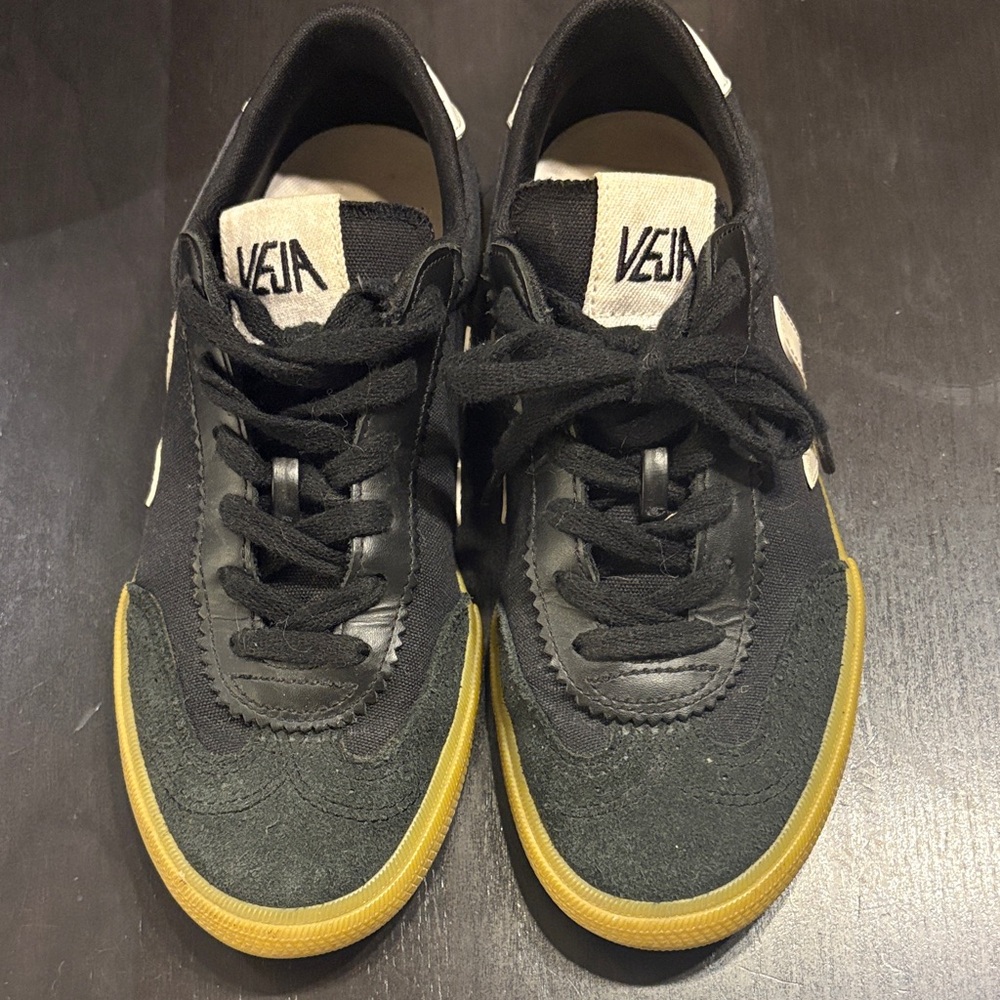 Veja Black Sneakers with Tan Gum Sole